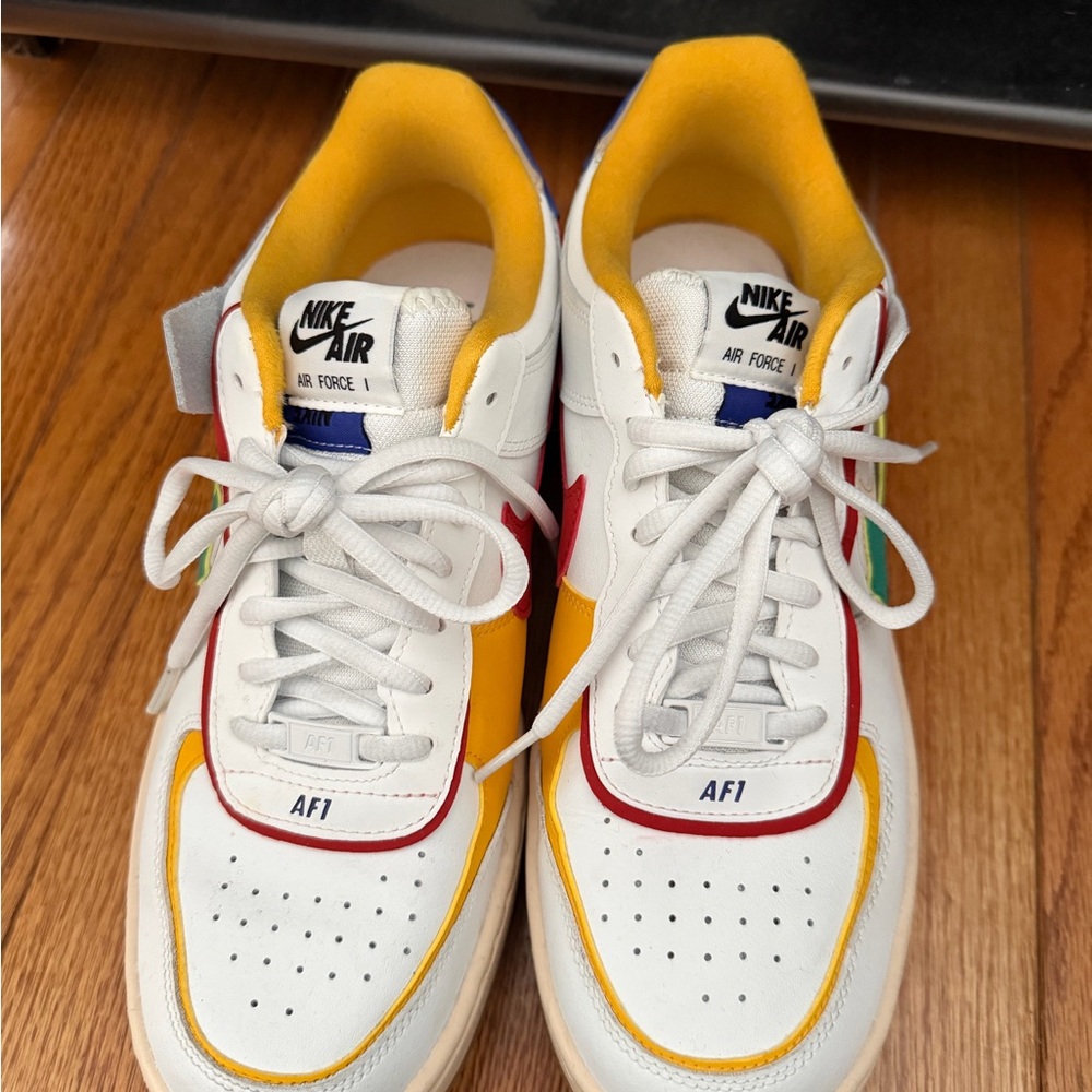 Nike Air Force 1 White Red Yellow Sneakers